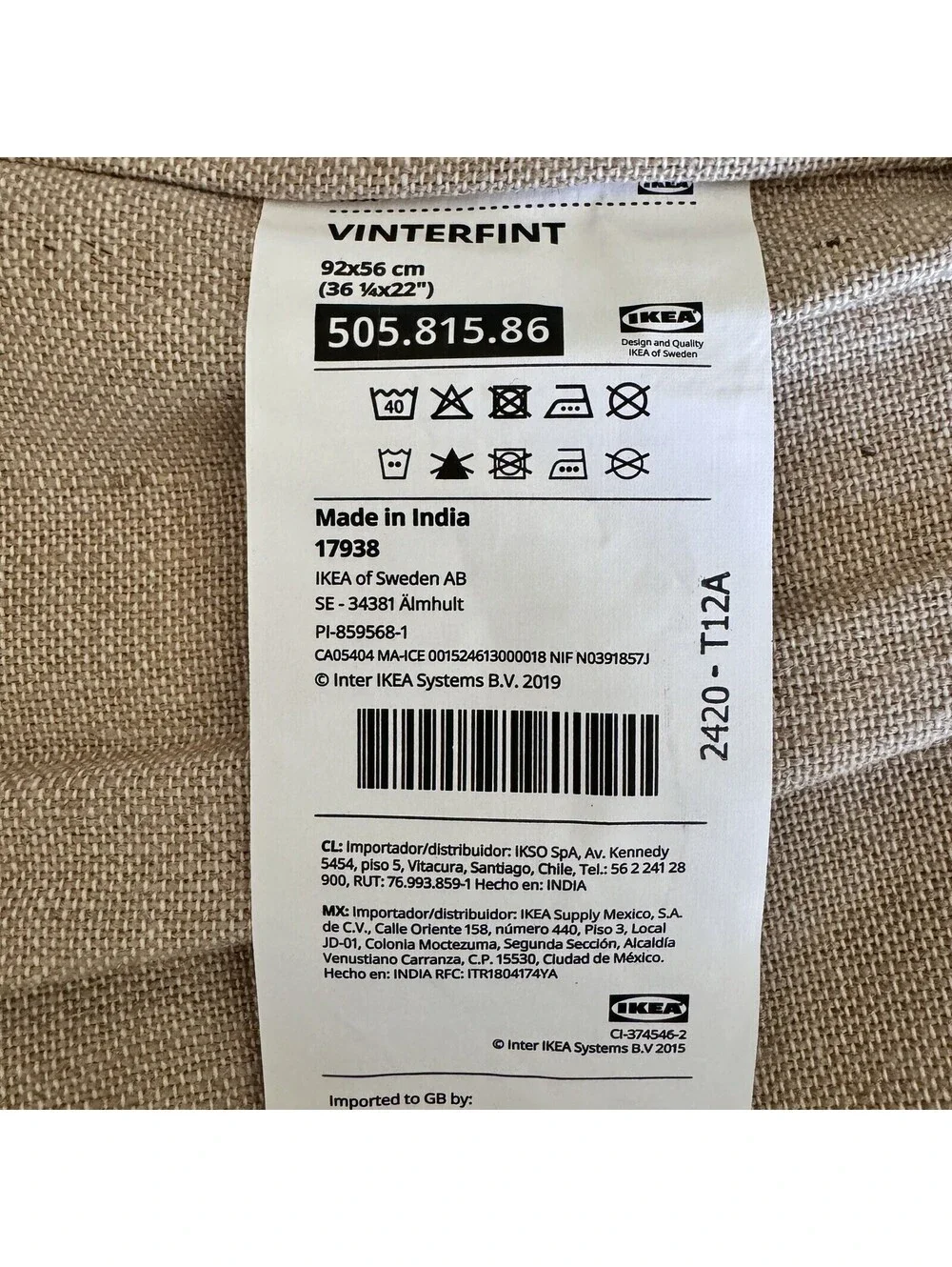 X-Large Santa Gift Sack Burlap Jute IKEA VINTERFINT 36x22 Holiday Christmas Bag